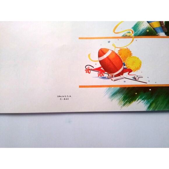 7 Up Soda Football Vintage 1950's Book Cover UNUSED Sports Poster Art 2 Sides - Picture 6 of 7